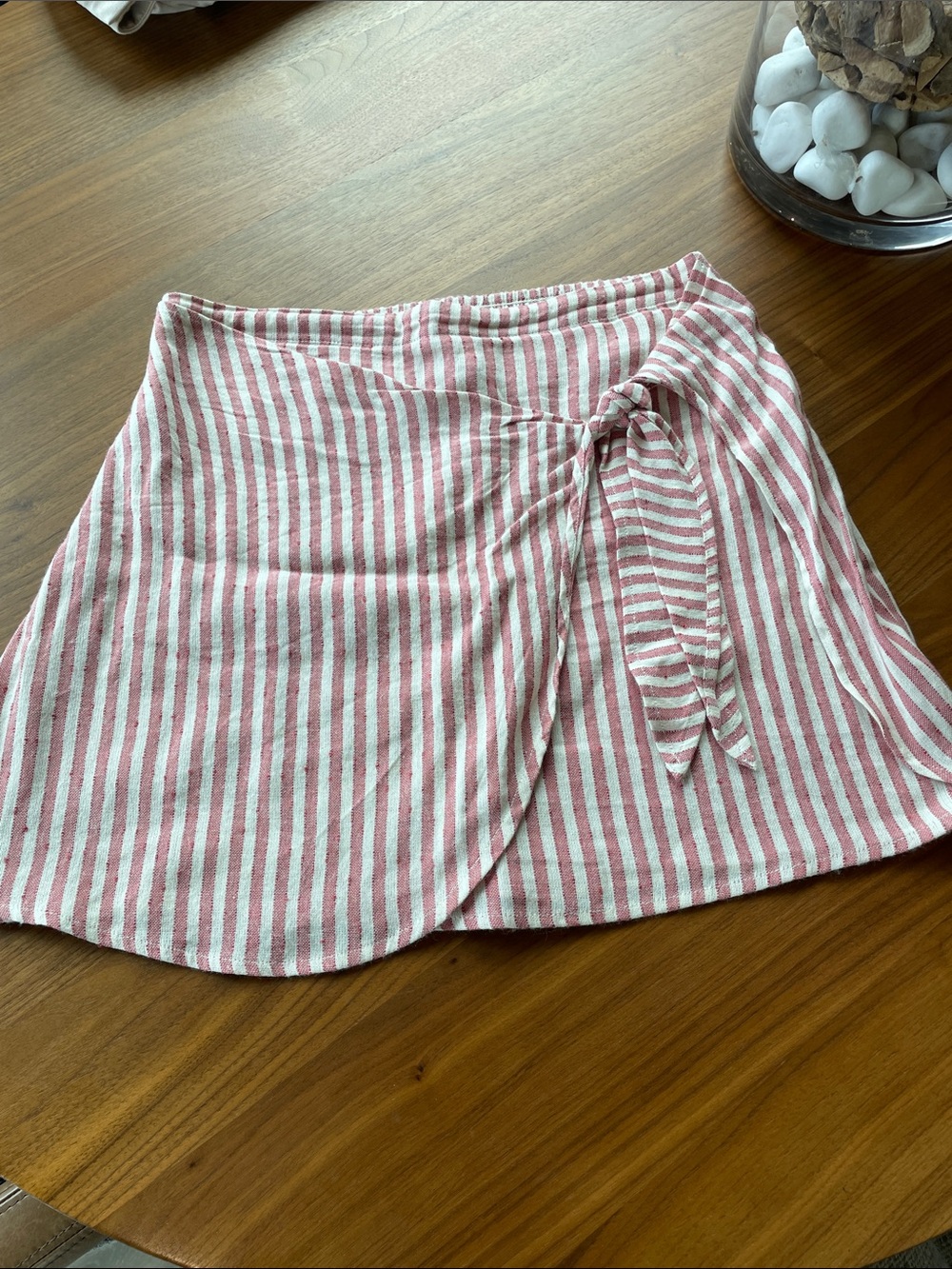 Billabong Striped Pink Wrap Skirt